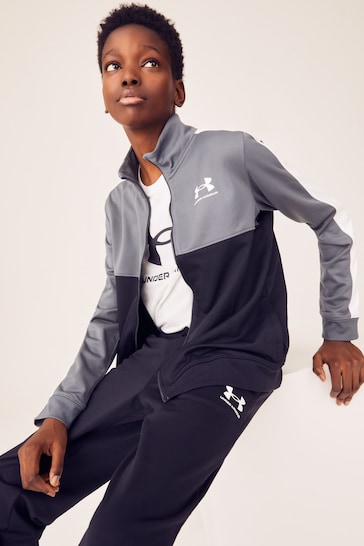 Under Armour Black Youth Colourblock Knit Tracksuit
