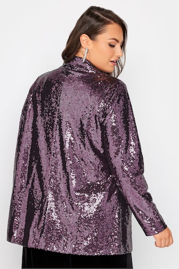 Yours Curve Purple Sequin Blazer