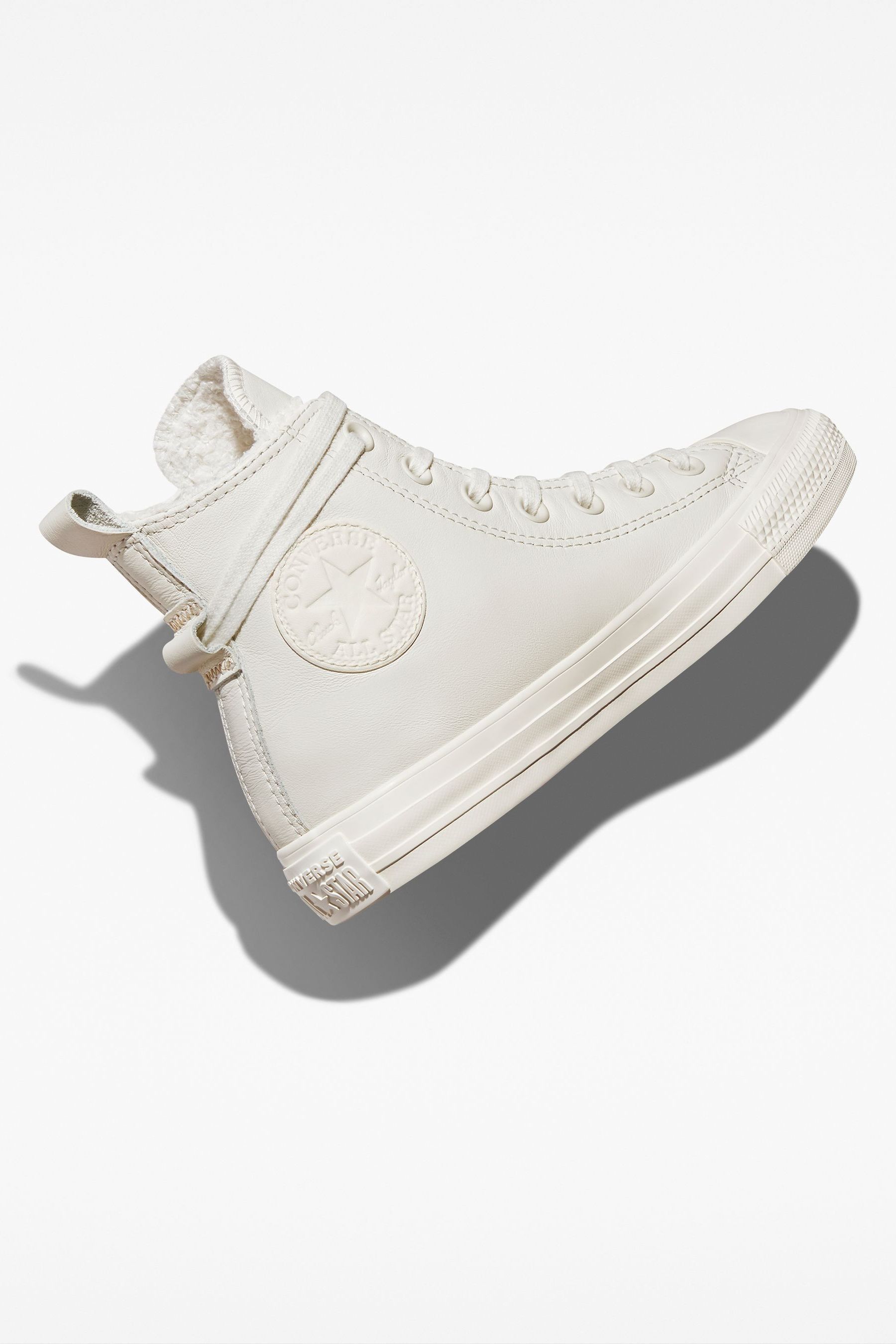 Buy Converse Cosy Fleece Lined Leather White High Top Trainers from the  Next UK online shop