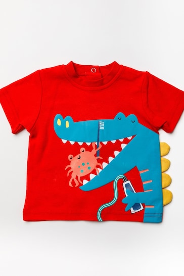 Lily & Jack Red Crocodile Print Cotton Baby Gift Set 3-Piece