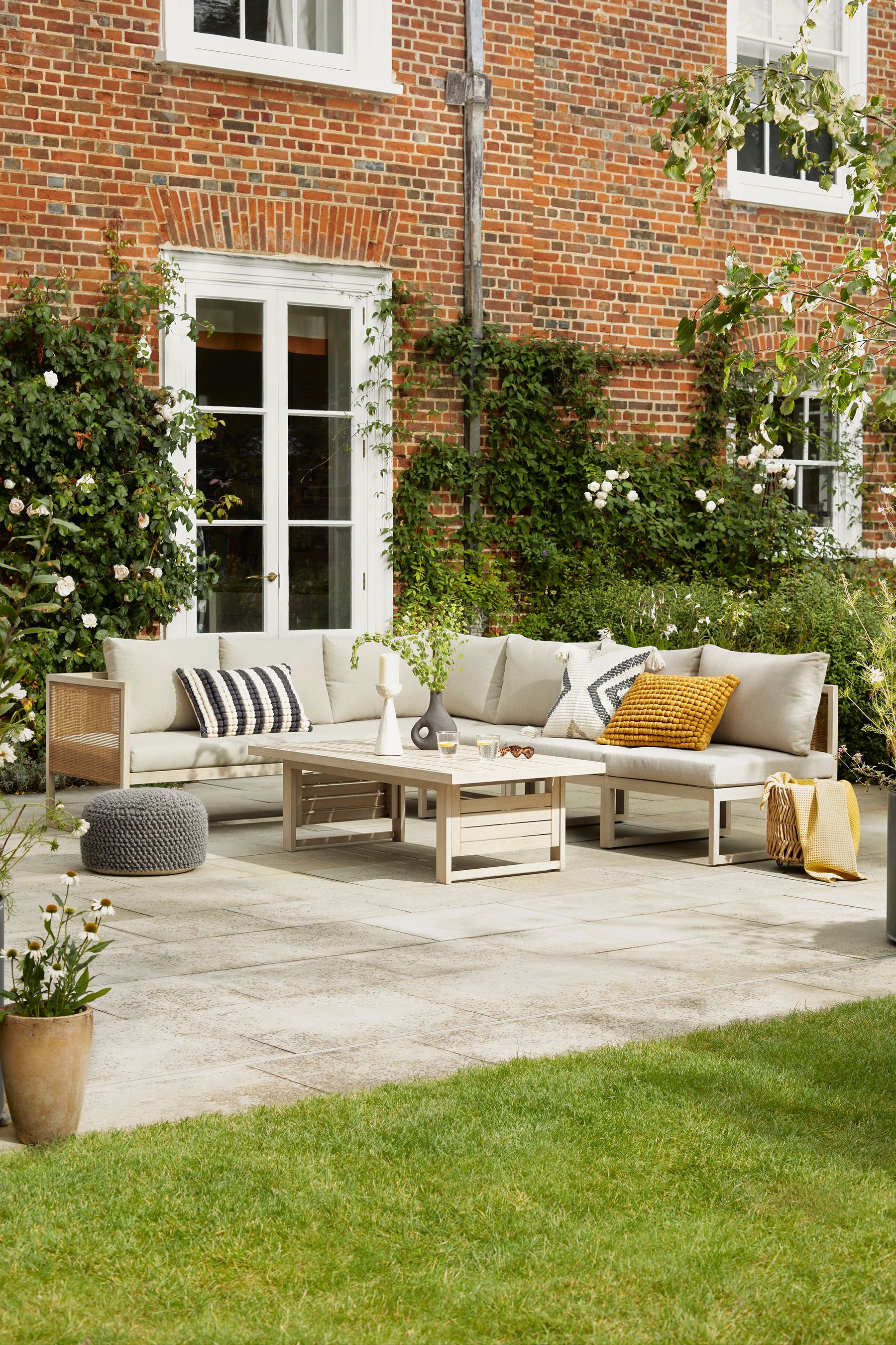 Buy Natural Abel Garden Modular Sofa and Dining Set from the Next