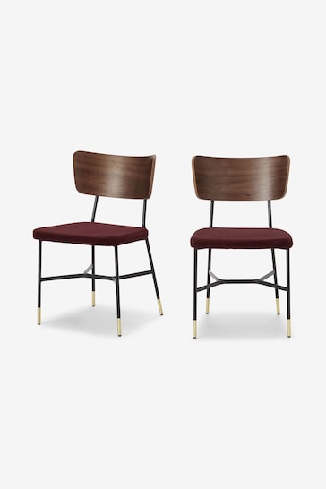 MADE.COM Set of 2 Raspberry Pink Amalyn Dining Chairs