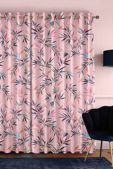 Sara Miller Soft Pink Bamboo Made to Measure Curtains