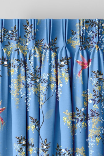 Sara Miller Cornflower Blue Hummingbird Made to Measure Curtains