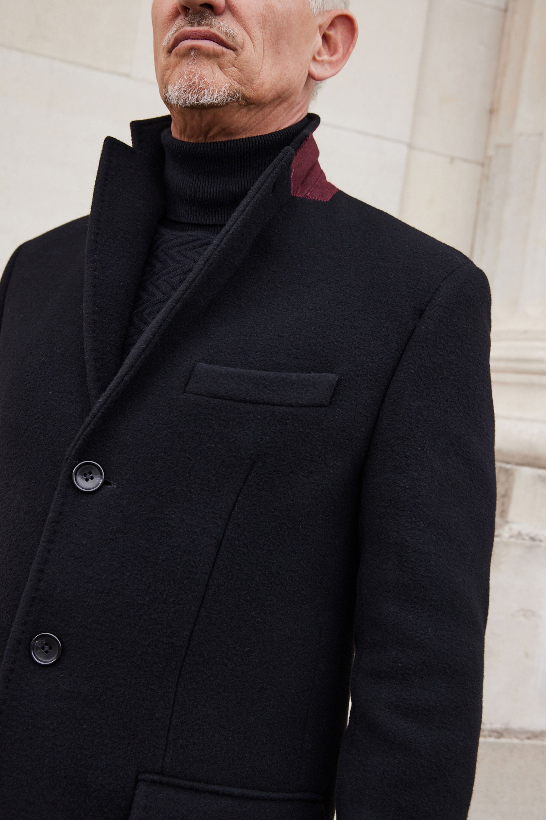 Buy Black Signature Italian Wool Rich Epsom Overcoat With Cashmere from the Next UK online shop