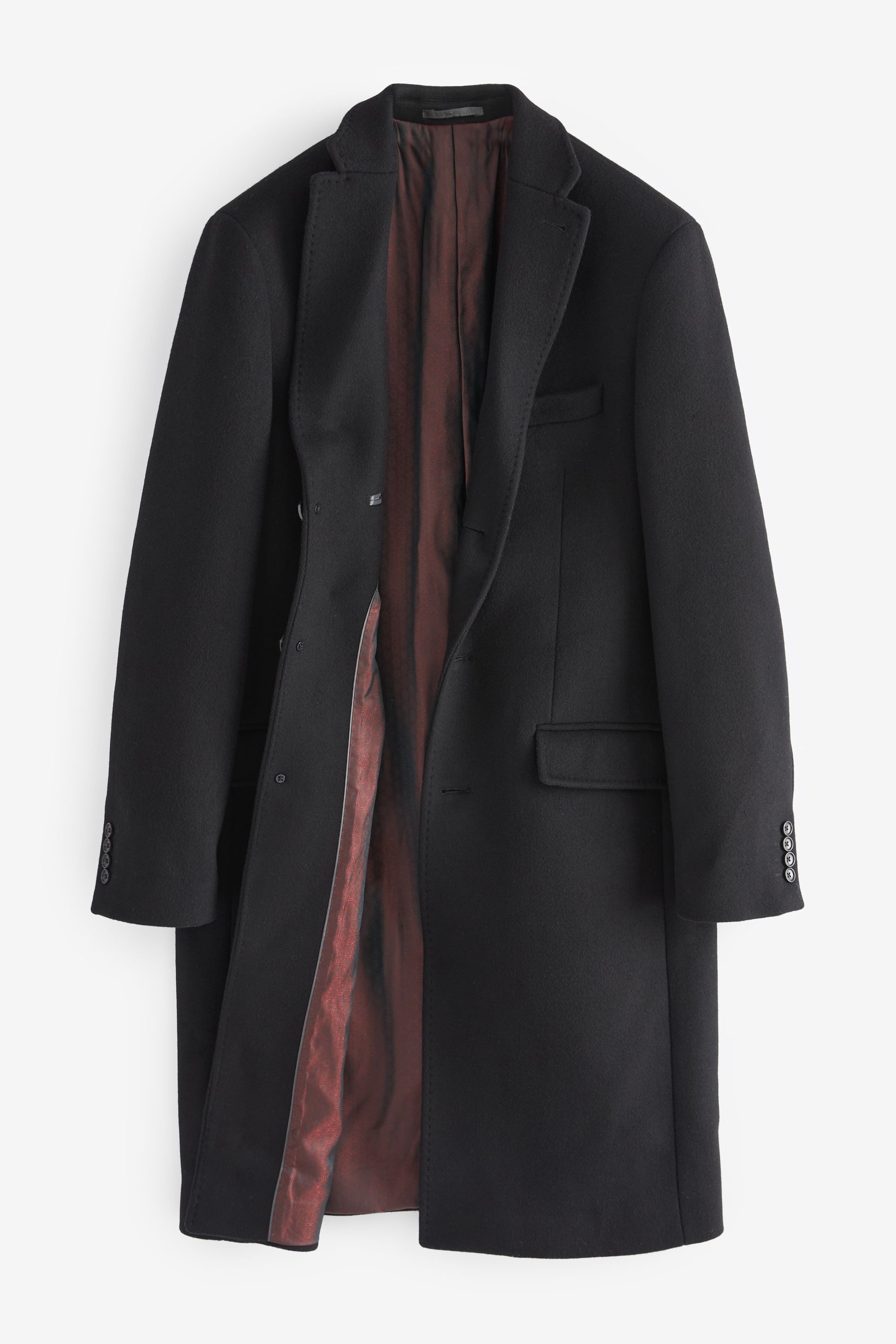 Buy Black Signature Italian Wool Rich Epsom Overcoat With Cashmere from the Next UK online shop