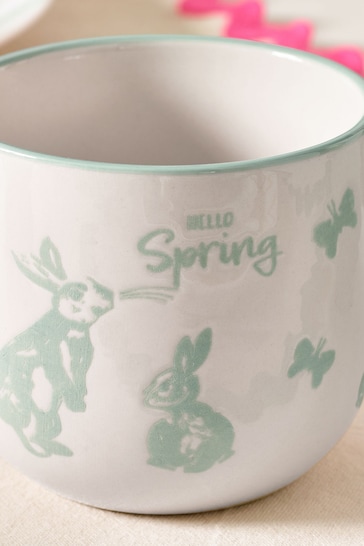 Teal Blue Spring Bunnies Mug