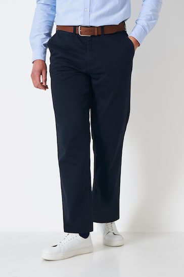 Crew Clothing Company Blue Cotton Classic Trousers