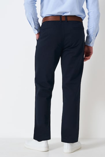 Crew Clothing Company Blue Cotton Classic Trousers