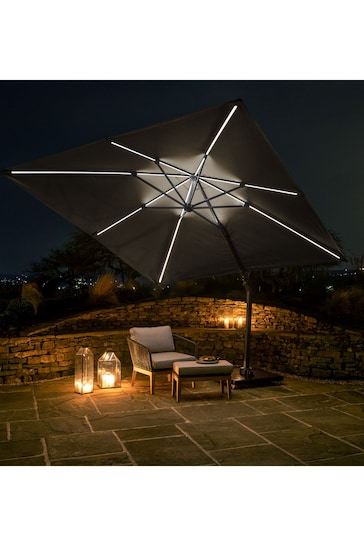 Pacific Grey Garden Glow Challenger T2 3m Square Anthracite Parasol