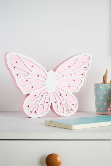 glow White Wooden Butterfly Table Light