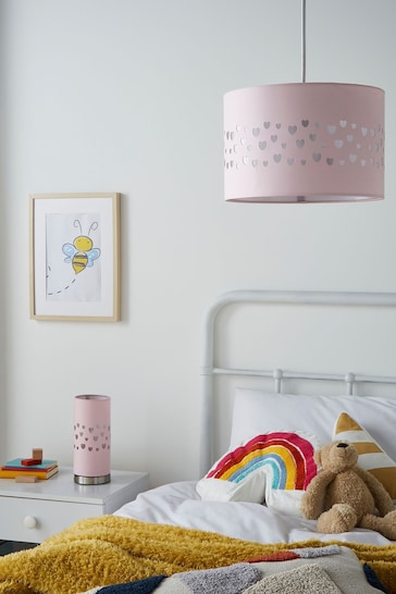 glow Pink Hearts Laser Cut LED Table Lamp
