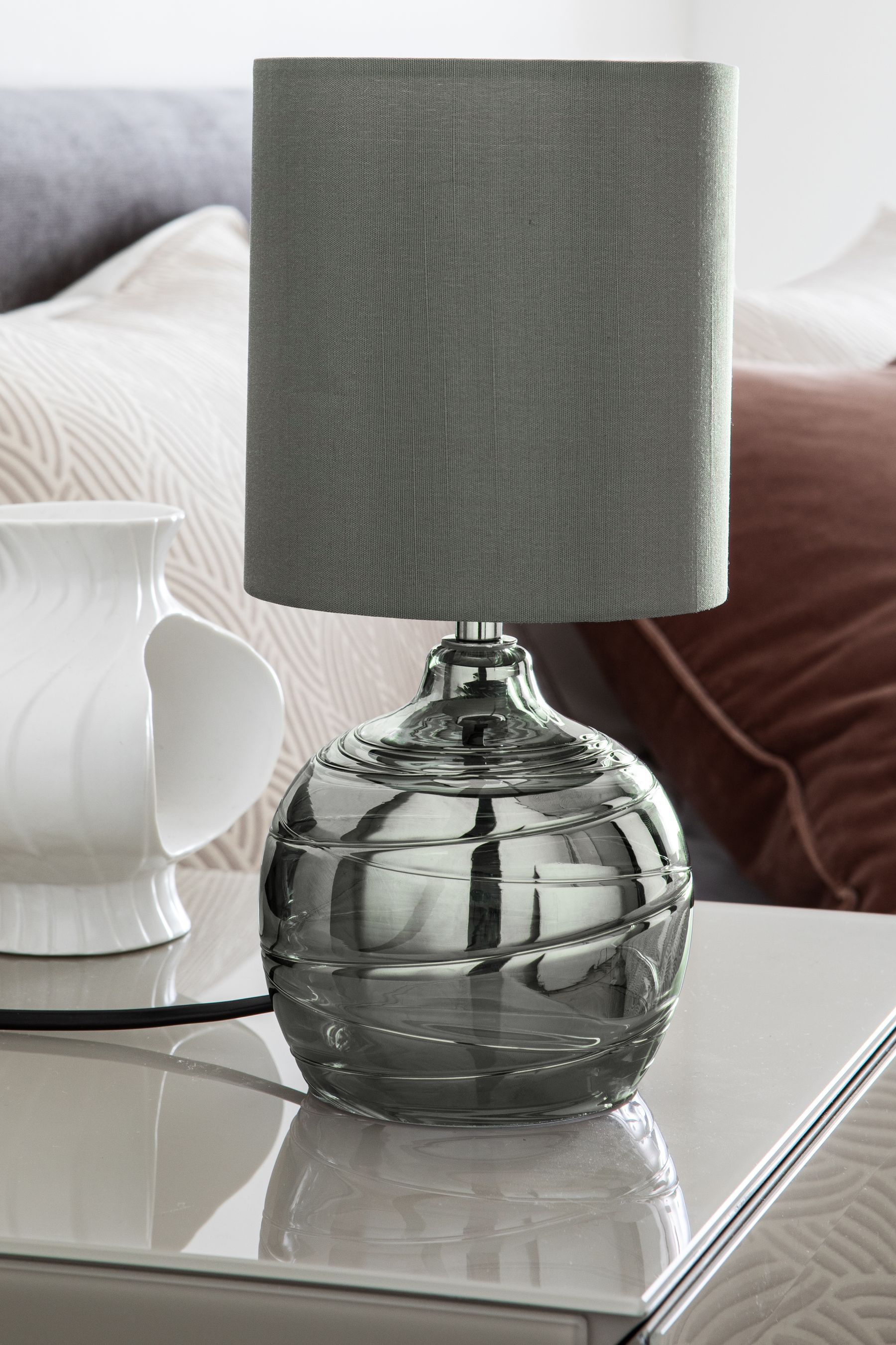 Buy Smoke Grey Drizzle Table Bedside Lamp from the Next UK online shop