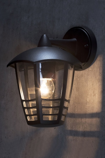 BHS Black Perdita Curved Wall Lantern Outdoor Light