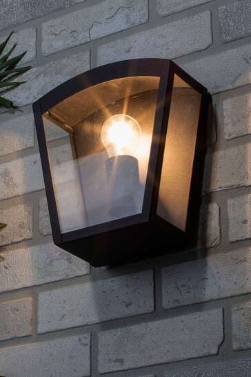 BHS Black Artemis Curve Wall Lantern Outdoor Light