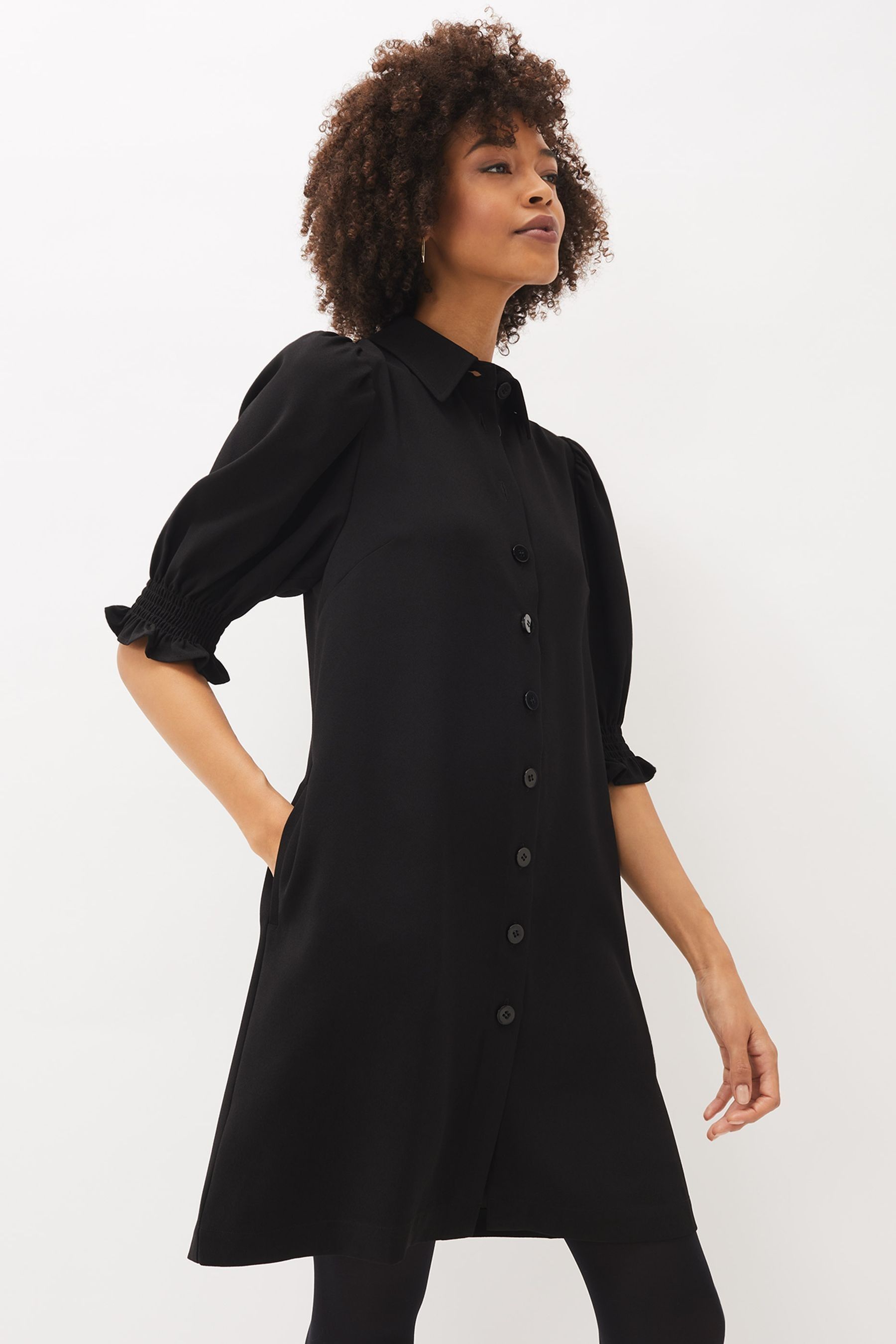 Buy Phase Eight Black Puff Sleeve Womens Candice Dress from the Next UK ...