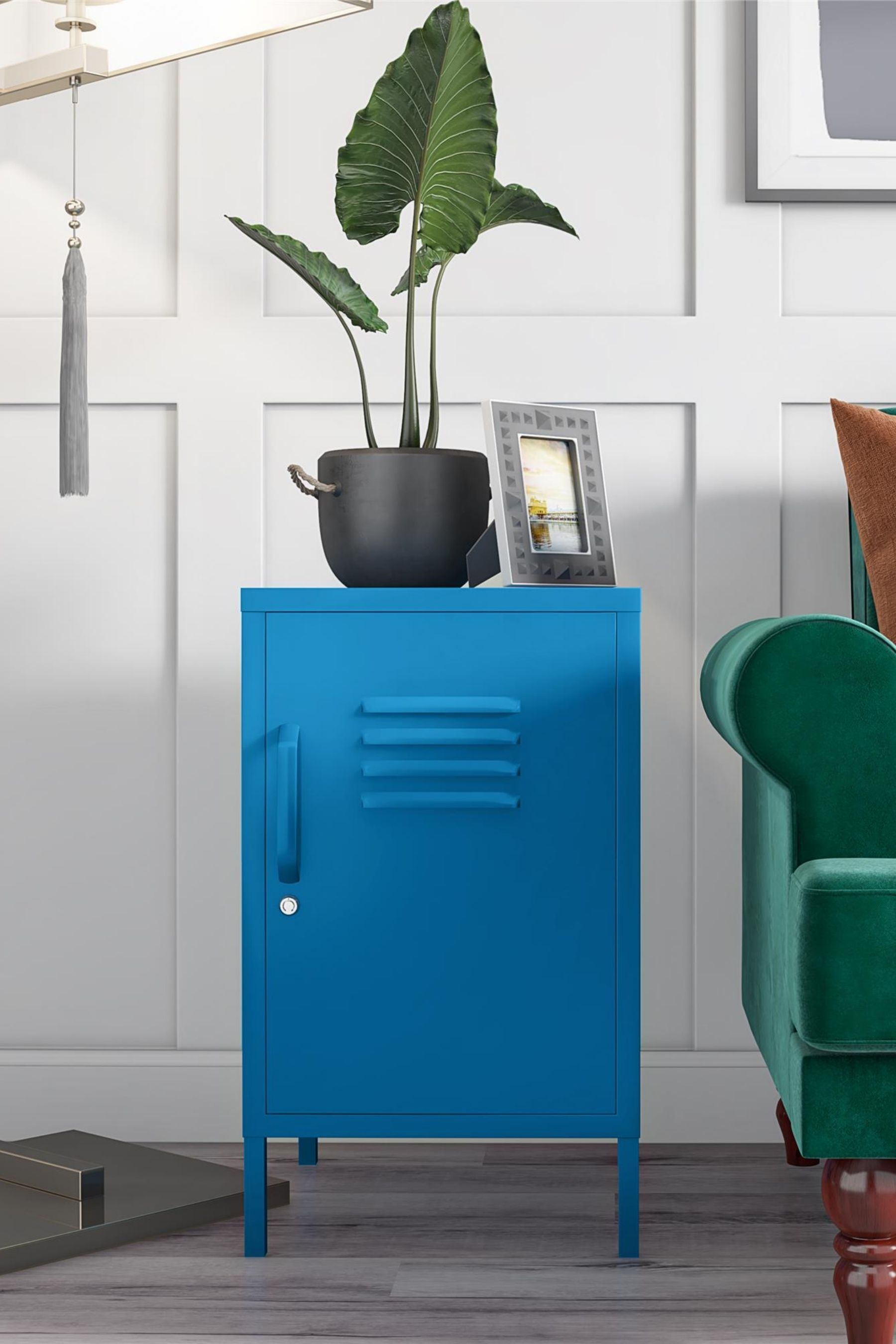 Buy Novogratz Blue Cache Metal Locker End Table from the Next UK online
