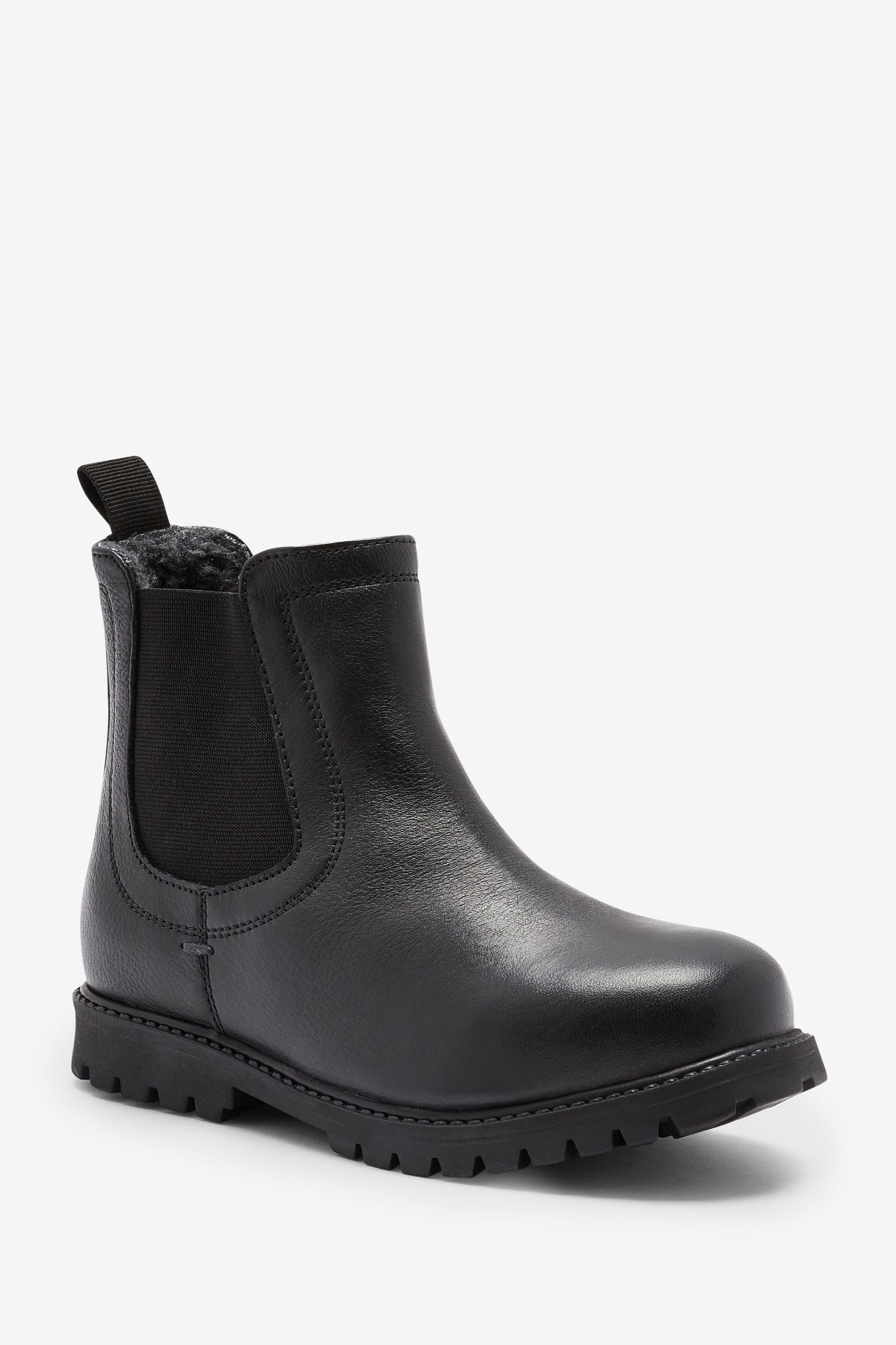 Buy Black Wide Fit G Thinsulate Warm Lined Leather Chelsea Boots from the Next UK online shop