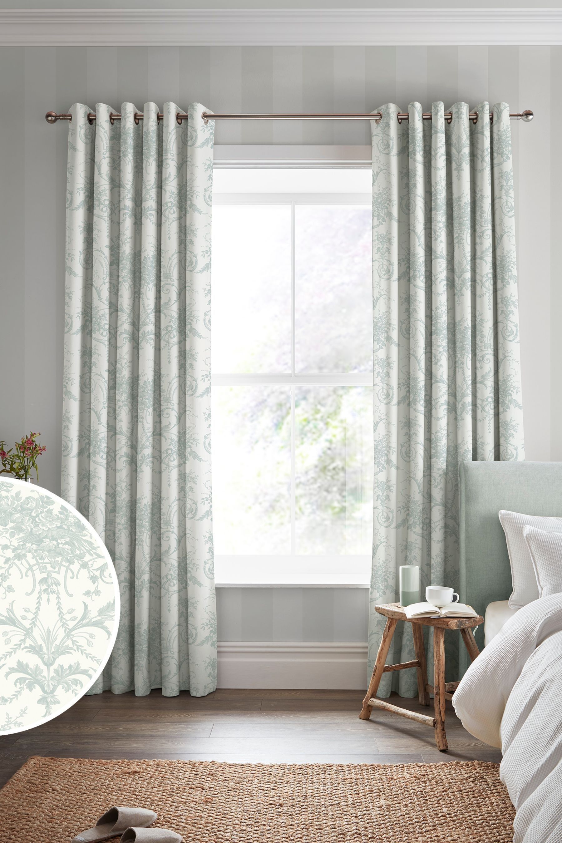 Buy Laura Ashley Duckegg Tuileries Made To Measure Curtains from the ...