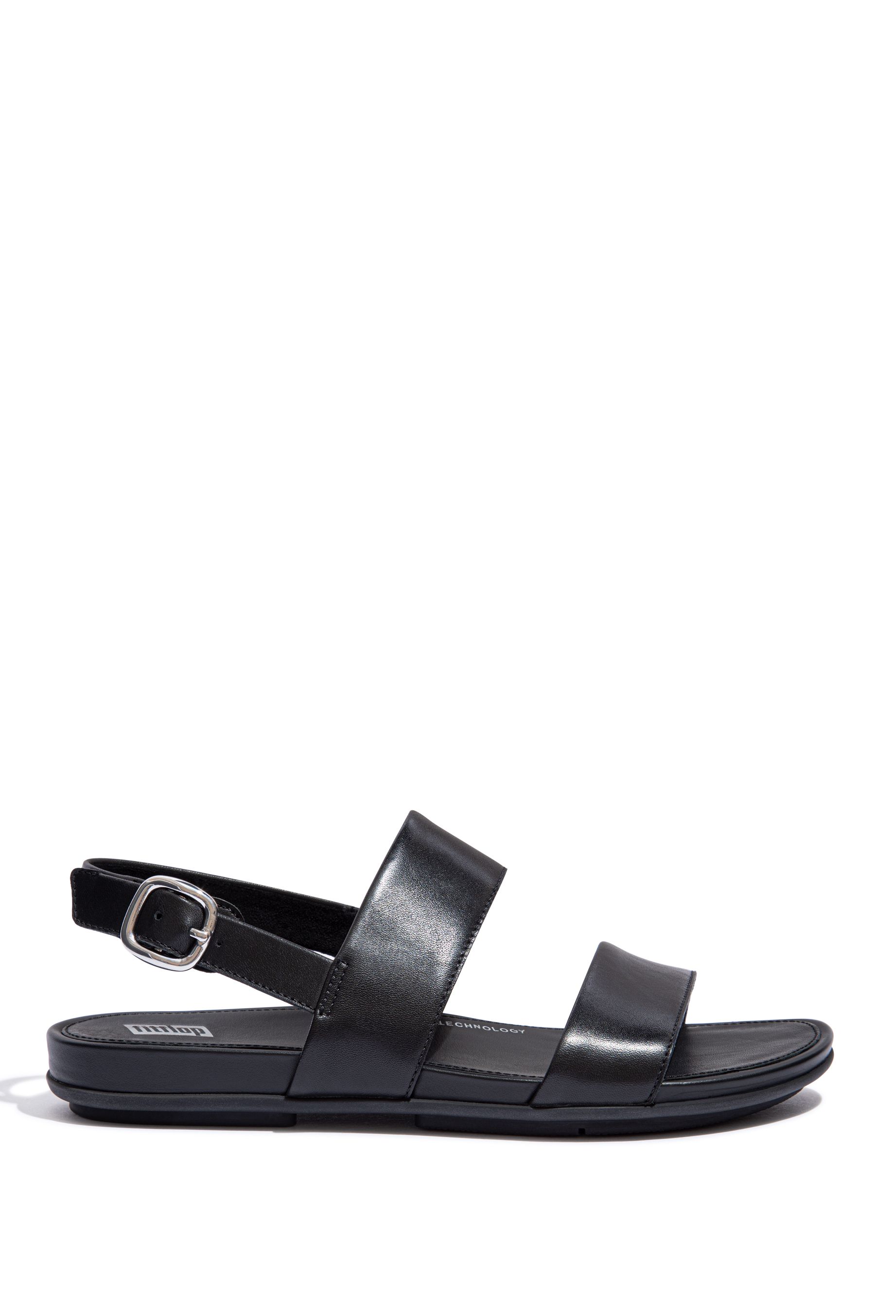 Buy FitFlop Gracie Black Leather Back-Strap Sandals from the Next UK ...