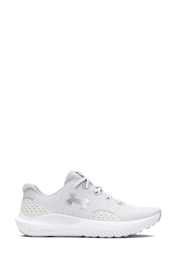 Under Armour White Ground Charged Surge Trainers
