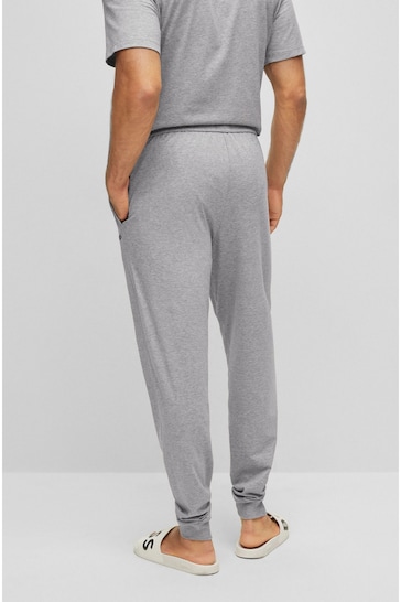BOSS Grey Embroidered Logo Stretch Cotton Joggers