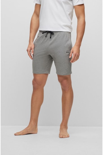 BOSS Grey Stretch Cotton Jersey Shorts