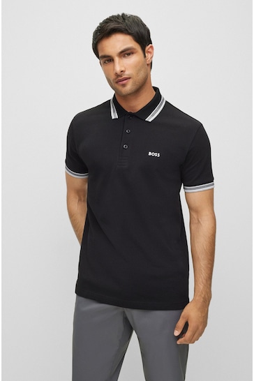 BOSS Black/Grey Tipping Paddy Polo Shirt