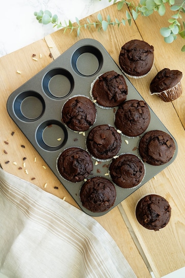Luxe Grey 12 Cup Muffin Pan