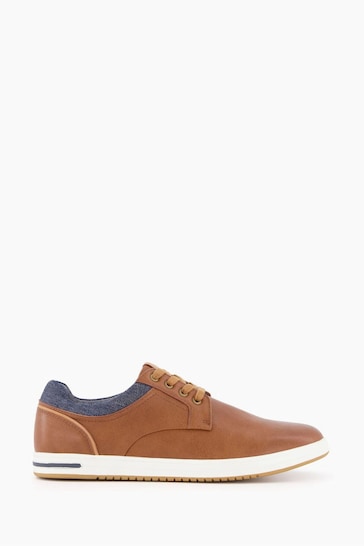 Dune London Brown Trip Textured Trainers