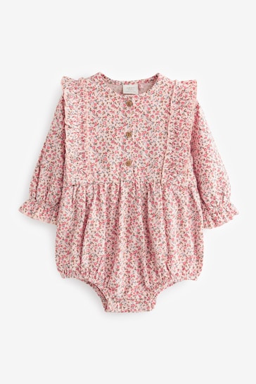 Pink Baby Woven Bloomer Romper with Tight Set (0mths-3yrs)