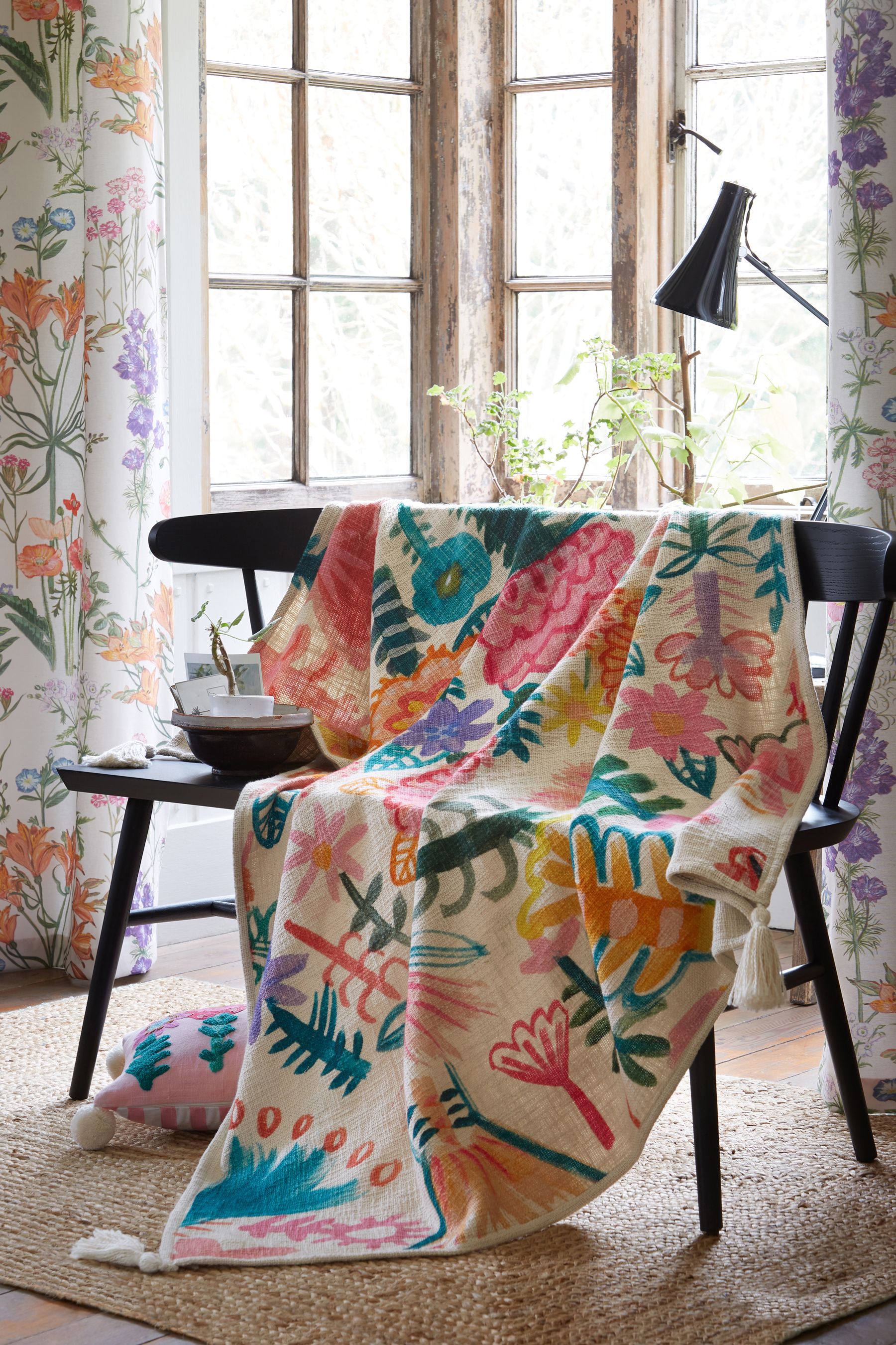 Buy Lucy Tiffney at Next Floral Pink Throw from the Next UK online