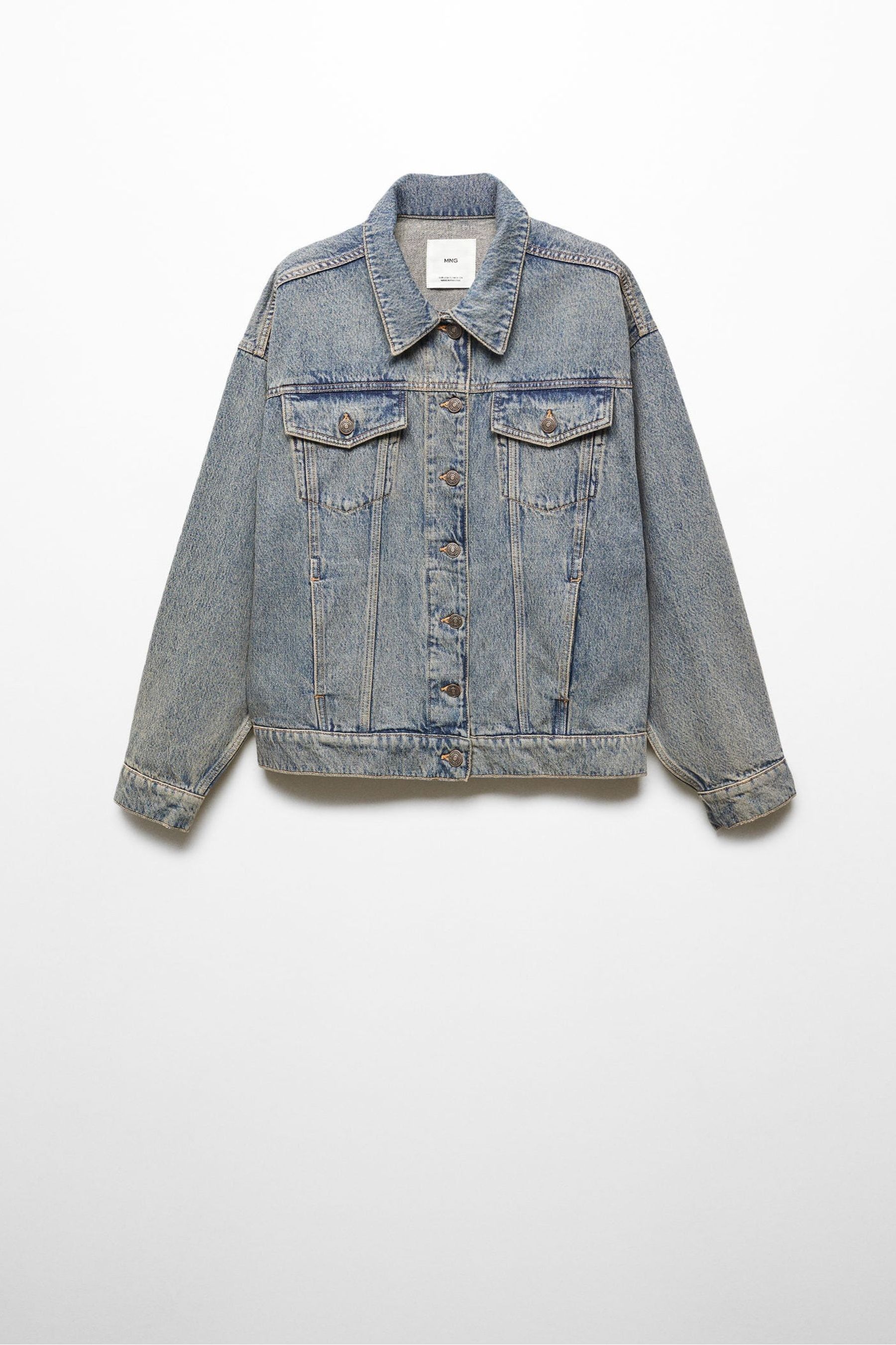 Buy Mango Blue Oversized 100 Cotton Denim Jacket from the Next UK online shop