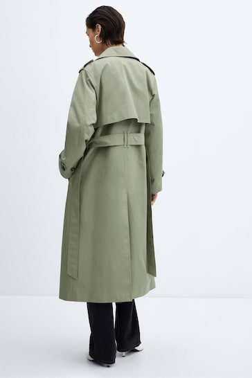 Mango Double-Button Trench Coat