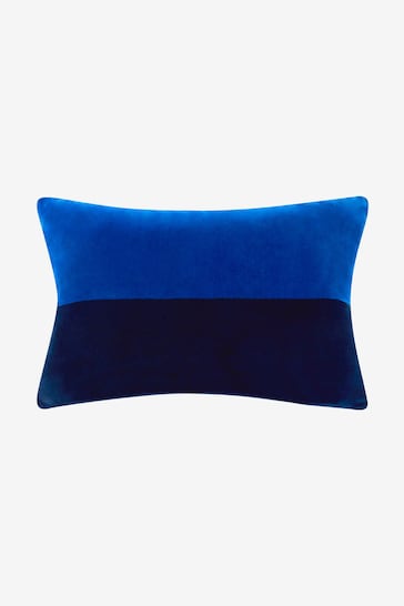 Jasper Conran London Navy Blue Velvet Feather Filled Cushion