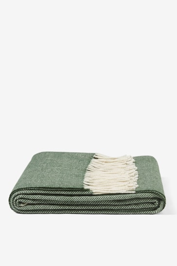 Buy Jasper Conran London Green Lambswool Herringbone Throw from