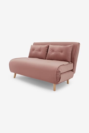 MADE.COM Smooth Velvet Pink Haru Small Sofa Bed