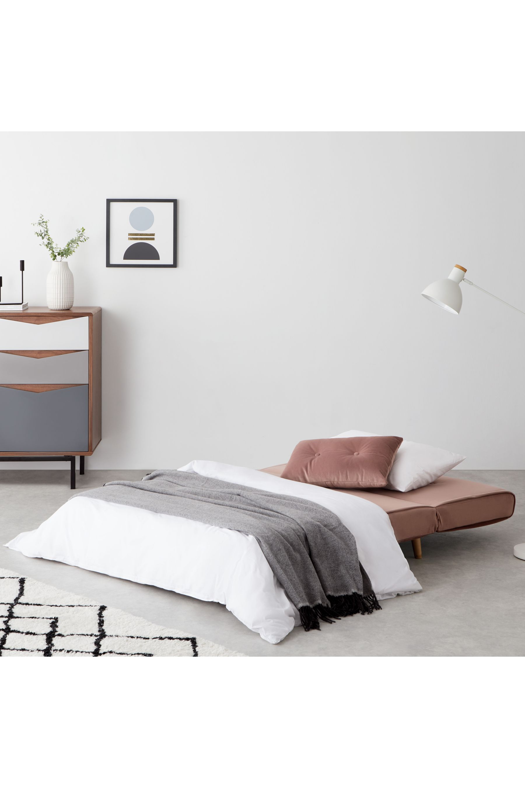 Haru pink on sale sofa bed