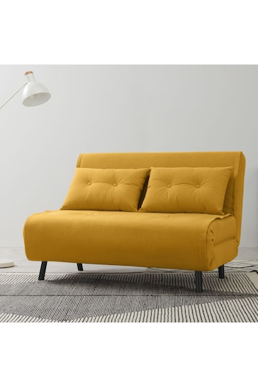 MADE.COM Butter Yellow Haru Small Sofa Bed