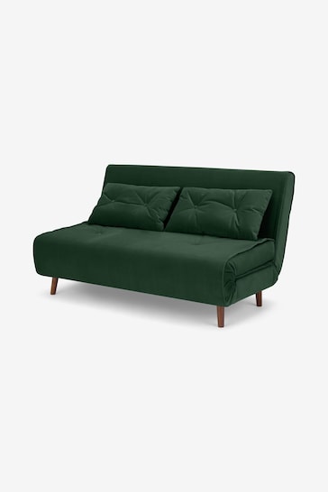 MADE.COM Smooth Velvet Moss Green Haru Large Sofa Bed