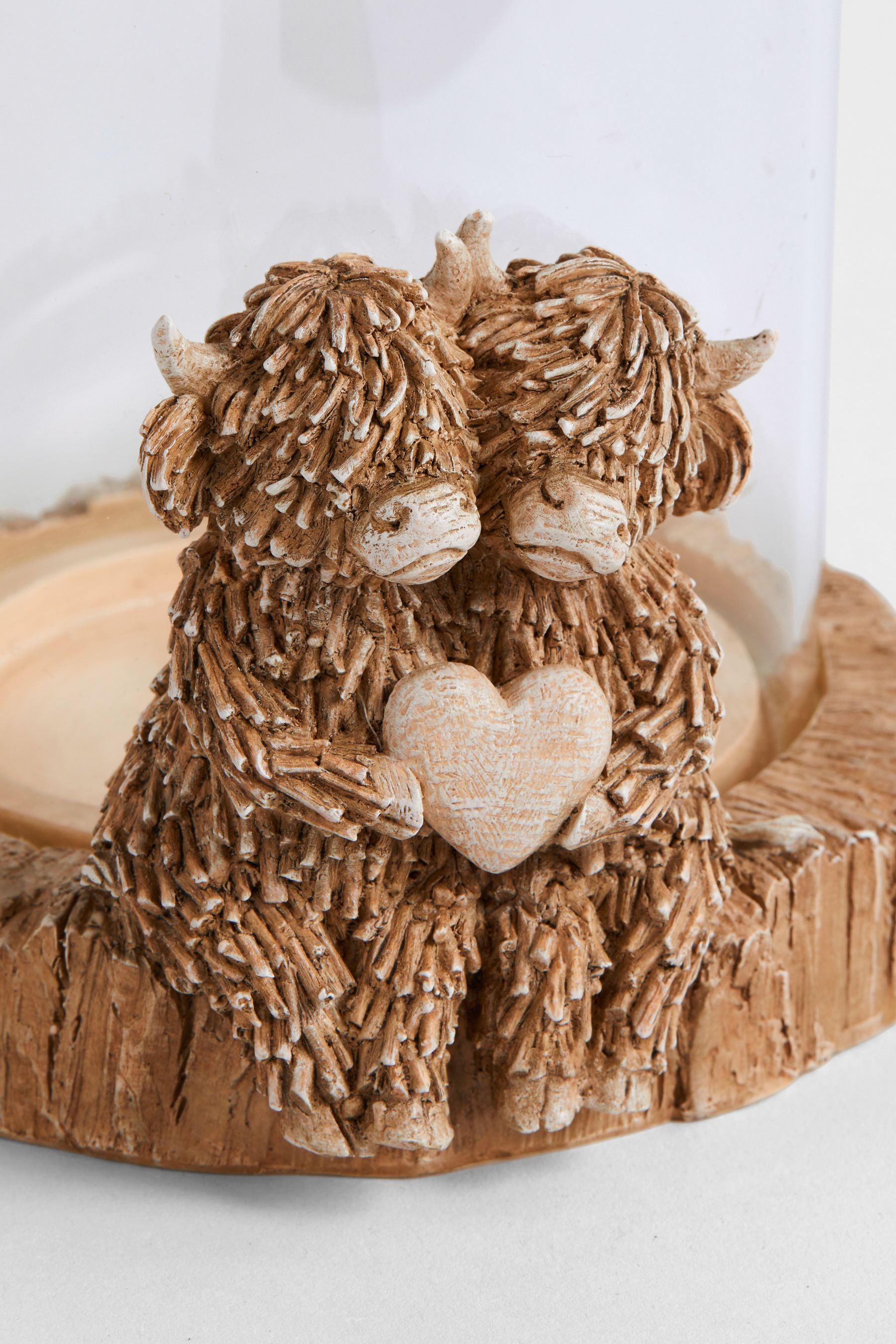 Natural Hamish The Highland Cow Hurricane Candle Holder