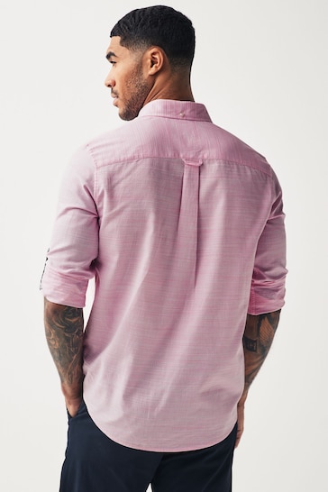 Pink Textured Long Sleeve Shirt