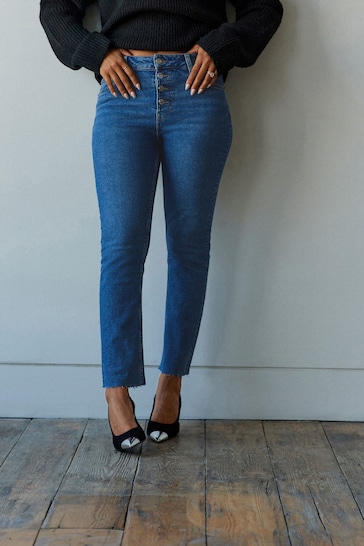 Denim Dark Blue Comfort Stretch Straight Jeans
