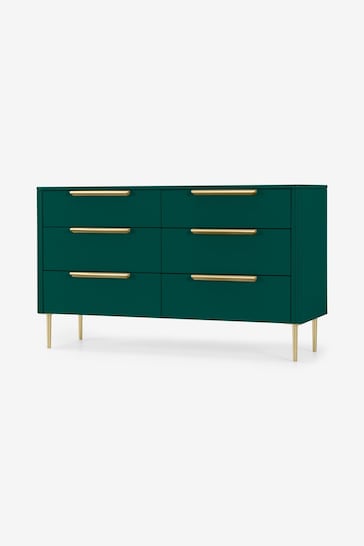 MADE.COM Green Ebro 6 Drawer Chest of Drawers