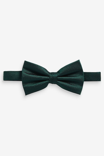Forest Green Textured Silk Wedding Bow Tie