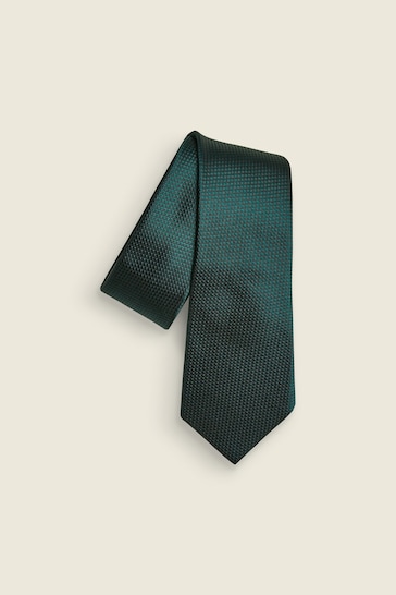 Forest Green Slim Textured Silk Tie