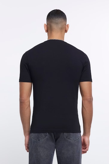 River Island Black Muscle Fit T-Shirt