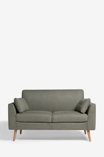 Soft Linen Look Sage Green Mila Compact 2 Seater Sofa In A Box