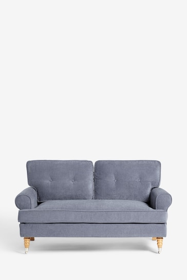 Fine Chenille Granite Blue Delia Compact 2 Seater 'Sofa In A Box'