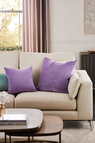 Lilac Purple Matte Velvet Large Square Cushion